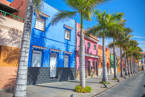 Colorful houses in Puerto de la Cruz, Tenerife